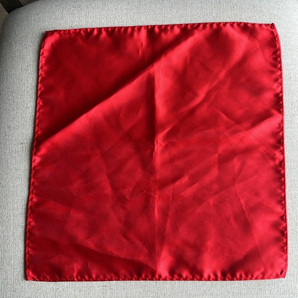 Red Silk Pocket Square - Picture 2 of 2